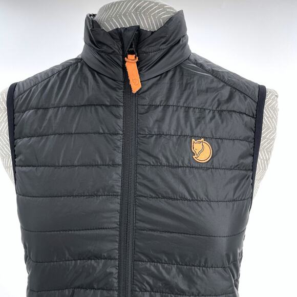 Fjallraven Abisko Padded Vest Solid Black Lightweight Zip Puffer Hiking Layer XS - Picture 2 of 15